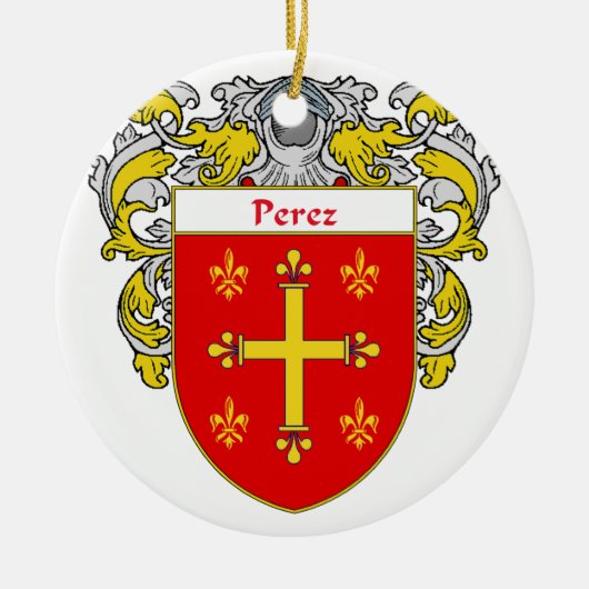 Perez-Wappen/Familienwappen Keramikornament (Vorne)