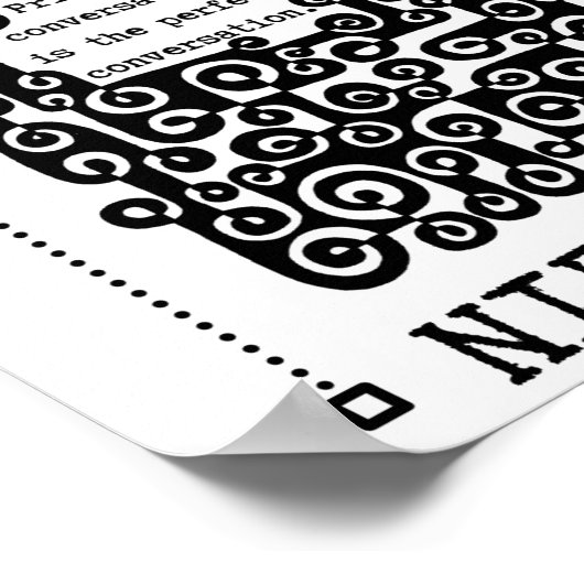 Perfect ConVERSATION Zitat von Nietzsche Poster (Ecke)