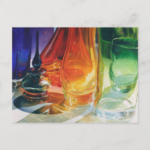 "Perfect Curves" Art Glass Watercolor Postkarte