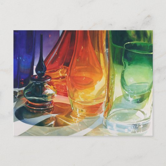 "Perfect Curves" Art Glass Watercolor Postkarte (Vorderseite)