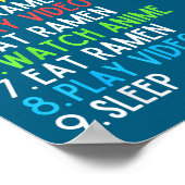 Perfect Day Anime Gaming Ramen Lover Funny Eat Sle Poster (Ecke)