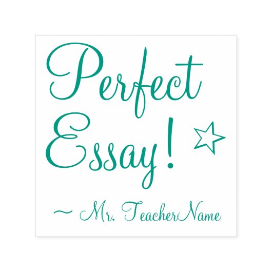 "Perfect Essay!" + Name des Instruktors Gummi-Brie Permastempel (Design)