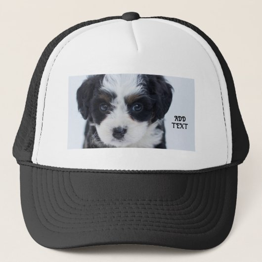 Perfect for Dog Puppy Lovers Black and White-Cap Truckerkappe (Vorderseite)