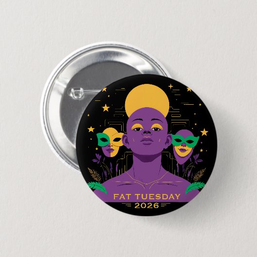 Perfect for Mardi Gras 2026 Button (Vorne & Hinten)