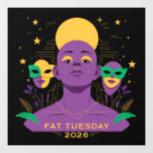 Perfect for Mardi Gras 2026 Fensteraufkleber (Blatt)