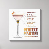 Perfect Martini Cocktail Rezept 12x12 Canvas Print Leinwanddruck (Vorderseite)