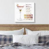 Perfect Martini Cocktail Rezept 12x12 Canvas Print Leinwanddruck (Insitu (Schlafzimmer))