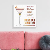 Perfect Martini Cocktail Rezept 12x12 Canvas Print Leinwanddruck (Insitu (Wohnzimmer))