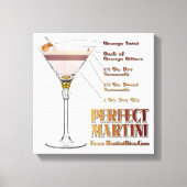 Perfect Martini Cocktail Rezept 12x12 Canvas Print Leinwanddruck (Vorderseite)