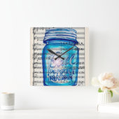 Perfect Mason Jar Wall Clock Quadratische Wanduhr (Zuhause)