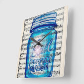 Perfect Mason Jar Wall Clock Quadratische Wanduhr (Winkel)