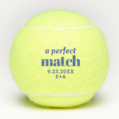 Perfect Match Blue Brautparty Wedding Tennisbälle (Vorderseite)