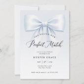 Perfect Match Elegant Bow Stripe Bridal Shower Einladung (Vorderseite)