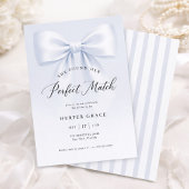 Perfect Match Elegant Bow Stripe Bridal Shower Einladung