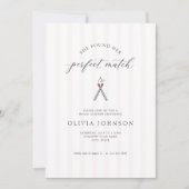 Perfect Match Elegant Modern Stripe Bridal Shower Einladung (Vorderseite)