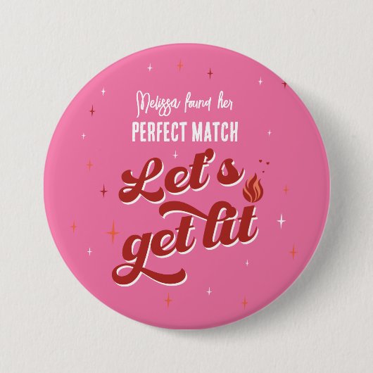 Perfect Match Junggeselinnen-Abschied Button (Vorderseite)