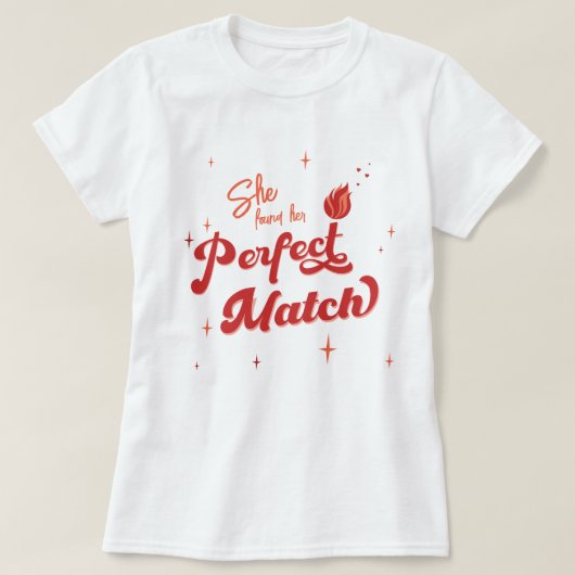 Perfect Match Junggeselinnen-Abschied T-Shirt (Design vorne)