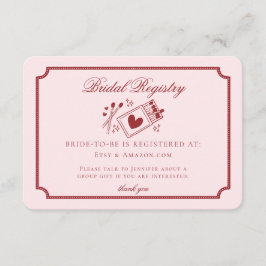 Perfect Match Made in Heaven Pink Bridal Registry Begleitkarte