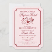Perfect Match Made in Heaven Pink Bridal Shower Einladung (Vorderseite)