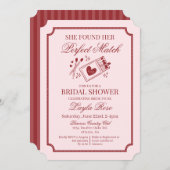Perfect Match Made in Heaven Pink Bridal Shower Einladung (Vorne/Hinten)