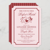 Perfect Match Made in Heaven Pink Lingerie Shower Einladung (Vorne/Hinten)