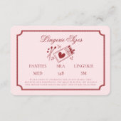 Perfect Match Made in Heaven Pink Lingerie Sizes Begleitkarte (Vorderseite)