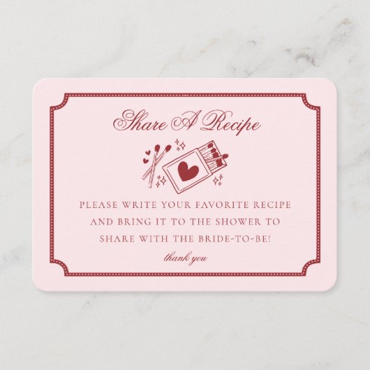 Perfect Match Made in Heaven Pink Share a Recipe Begleitkarte (Vorderseite)