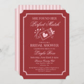 Perfect Match Made in Heaven Red Bridal Shower Einladung (Vorne/Hinten)