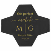 Perfect Match Monogrammed Couple Name Black Fußball (Flach)