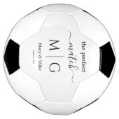 Perfect Match Monogrammed Couple Name White Fußball (Gedreht)