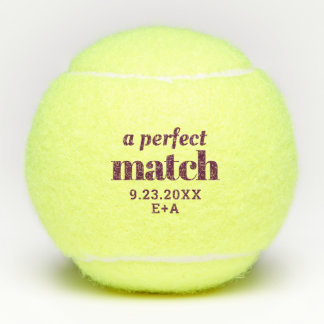 Perfect Match Personalisierte Burgundy Wedding Tennisbälle