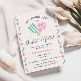 Perfect Match Pickleball-Brautparty Einladung