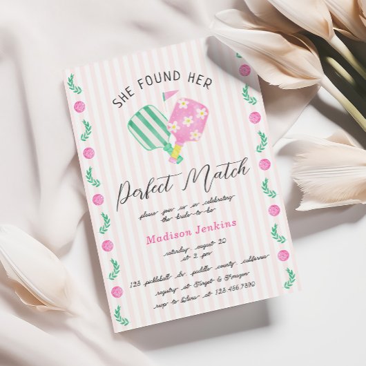 Perfect Match Pickleball-Brautparty Einladung