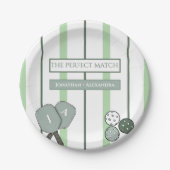 Perfect Match Pickleball Couples Bridal Shower Pappteller (Vorderseite)