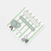 Perfect Match Pickleball Couples Bridal Shower Serviette (Ecke)