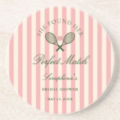 Perfect Match Tennis Bridal Shower Getränkeuntersetzer (Vorne)