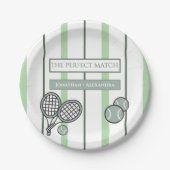 Perfect Match Tennis Couples Bridal Shower Pappteller (Vorderseite)