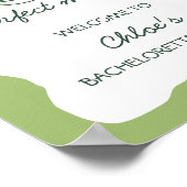 Perfect Matcha Green Bachelorette Willkommen Poster (Ecke)