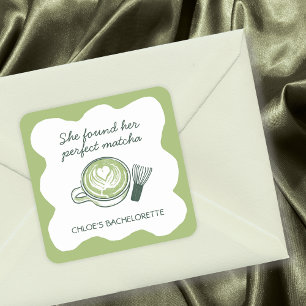 Perfect Matcha Green Tea Bachelorette Quadratischer Aufkleber