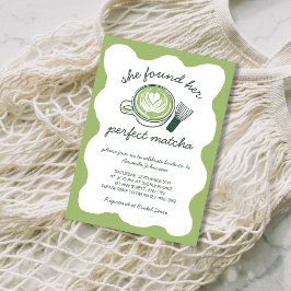 Perfect Matcha Green Tea Hand Drawn Bridal Shower Einladung