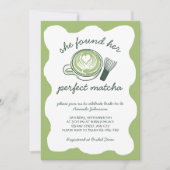 Perfect Matcha Green Tea Hand Drawn Bridal Shower Einladung (Vorderseite)