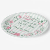 Perfect Matcha Pink and Green Bridal Shower Pappteller (Schrägansicht)