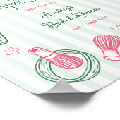 Perfect Matcha Stripes Bridal Shower Welcome Sign Poster (Ecke)