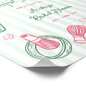 Perfect Matcha Stripes Bridal Shower Welcome Sign Poster (Ecke)