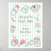 Perfect Matcha Stripes Bridal Shower Welcome Sign Poster (Vorne)