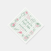 Perfect Matcha Stripes Hand Drawn Bridal Shower Serviette (Ecke)