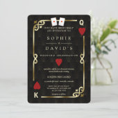 Perfect Pair Ace Casino Las Vegas Poker Wedding Einladung (Stehend Vorderseite)