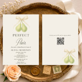Perfect Pair Bow QR Code Bridal Shower Einladung