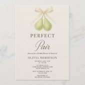 Perfect Pair Coquette Bow Bridal Shower Einladung (Vorderseite)