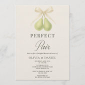 Perfect Pair Coquette Bow Couples Shower Einladung (Vorderseite)